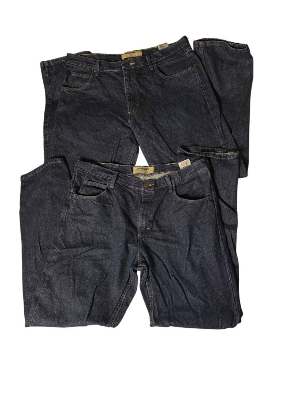 Wrangler Authentics Mens Dark Wash Jeans Size 36x32 100% Cotton Relaxed Fit 2 Pa